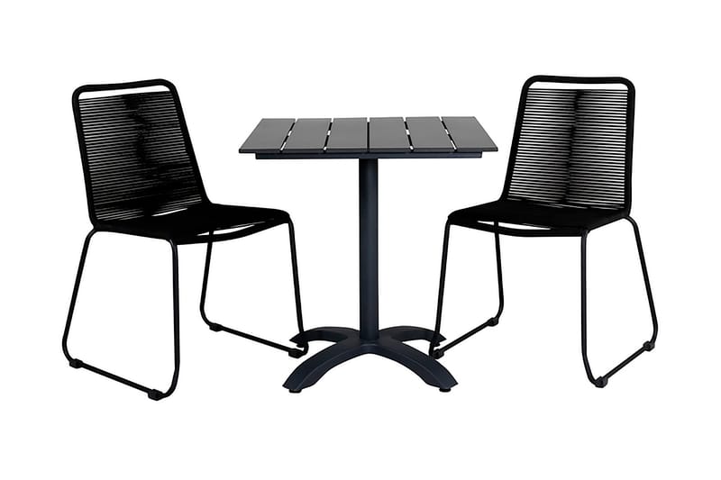 Colorado Matgrupp Utomhus 70cm + 2 Lindos Stapelbara Matstolar - Svart - Utemöbler & utemiljö - Utegrupp - Matgrupp utomhus