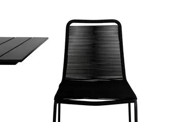 Colorado Matgrupp Utomhus 70cm + 2 Lindos Stapelbara Matstolar - Svart - Utemöbler & utemiljö - Utegrupp - Matgrupp utomhus