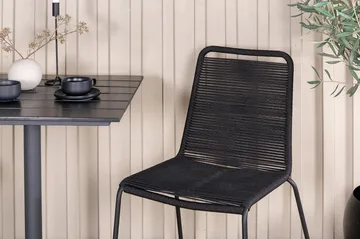 Colorado Matgrupp Utomhus 70cm + 2 Lindos Stapelbara Matstolar - Svart - Utemöbler & utemiljö - Utegrupp - Matgrupp utomhus