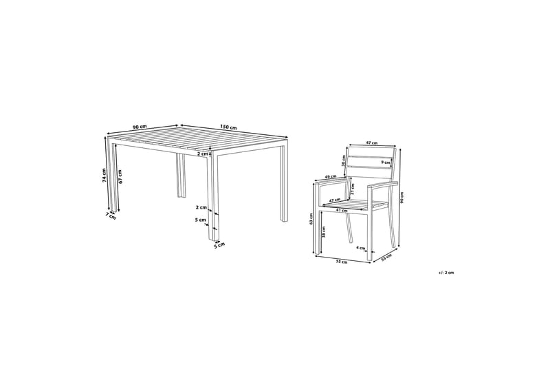 Como Trädgårdsmöbelset Med Utebord+6 Utestolar - Grå - Utemöbler & utemiljö - Utegrupp - Matgrupp utomhus
