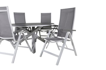 Copacabana Matgrupp Utomhus Rund Ø140cm + 6 Albany Stolar - Svart/Natur - Utemöbler & utemiljö - Utegrupp - Matgrupp utomhus