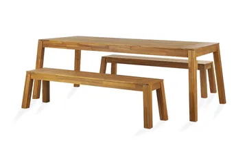 Coteto Matgrupp Utomhus 225 cm + 2 Bänkar Utomhus - Akacia - Utemöbler & utemiljö - Utegrupp - Matgrupp utomhus