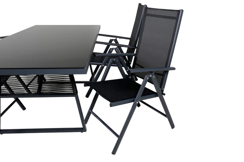 Dallas Matgrupp Utomhus 193cm + 4 Break Positionsstolar - Svart/Grå - Utemöbler & utemiljö - Utegrupp - Matgrupp utomhus