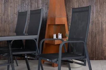 Dallas Matgrupp Utomhus 193cm + 6 Copacabana Reclinerstolar - Svart/Grå - Utemöbler & utemiljö - Utegrupp - Matgrupp utomhus