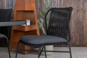 Dallas Matgrupp Utomhus 193cm + 6 Julian Matstolar - Svart - Utemöbler & utemiljö - Utegrupp - Matgrupp utomhus