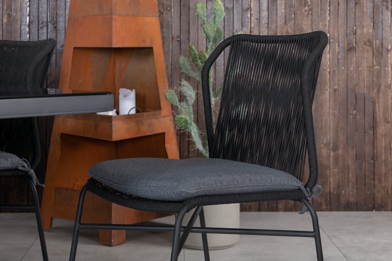 Dallas Matgrupp Utomhus 193cm + 6 Julian Matstolar - Svart - Utemöbler & utemiljö - Utegrupp - Matgrupp utomhus