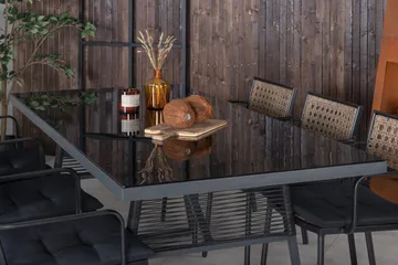 Dallas Matgrupp Utomhus 193cm + 6 Paola Matstolar - Svart - Utemöbler & utemiljö - Utegrupp - Matgrupp utomhus