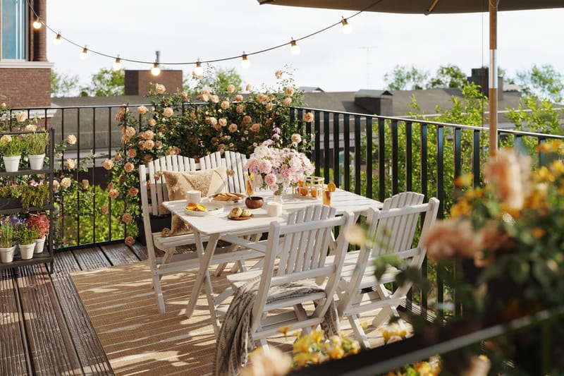 Delpino Matgrupp Utomhus 125 cm - Vit - Utemöbler & utemiljö - Utegrupp - Matgrupp utomhus