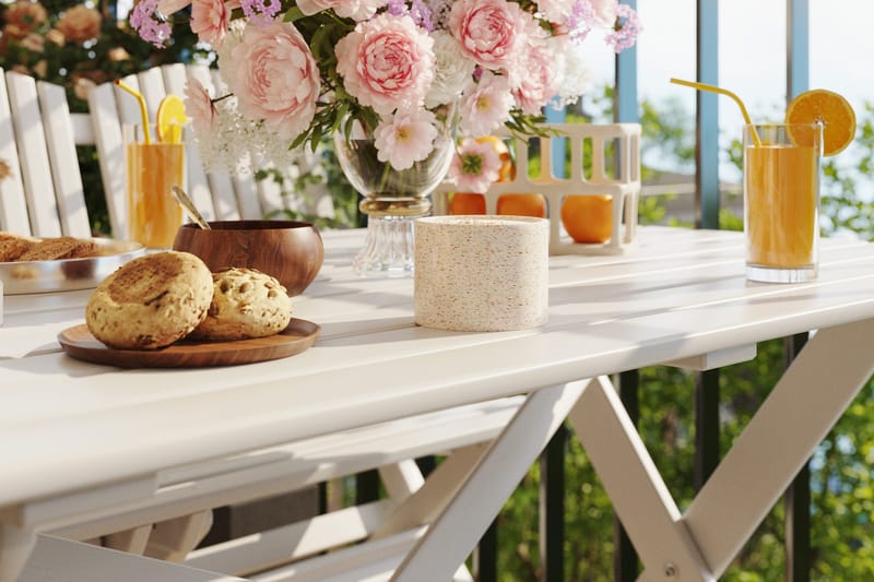 Delpino Matgrupp Utomhus 125 cm - Vit - Utemöbler & utemiljö - Utegrupp - Matgrupp utomhus