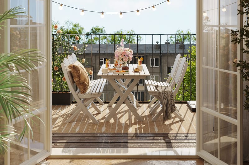 Delpino Matgrupp Utomhus 125 cm - Vit - Utemöbler & utemiljö - Utegrupp - Matgrupp utomhus