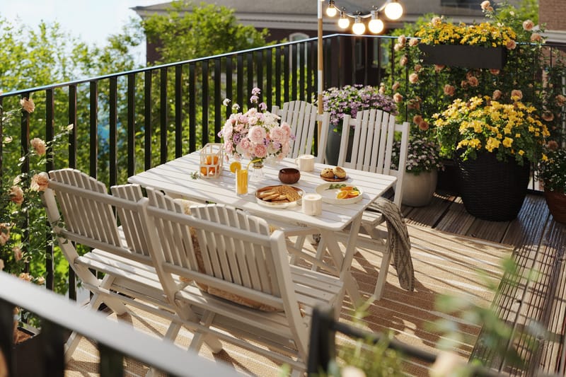 Delpino Matgrupp Utomhus 125 cm - Vit - Utemöbler & utemiljö - Utegrupp - Matgrupp utomhus