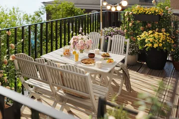 Delpino Matgrupp Utomhus 125 cm - Vit - Utemöbler & utemiljö - Utegrupp - Matgrupp utomhus