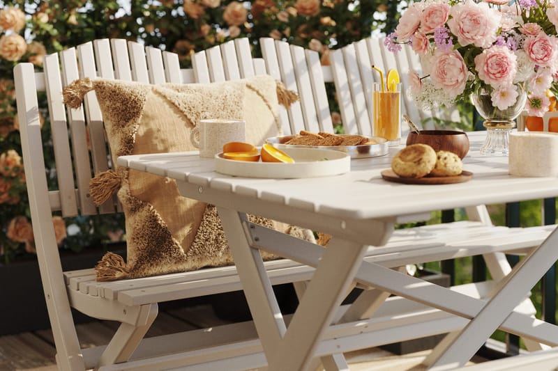 Delpino Matgrupp Utomhus 125 cm - Vit - Utemöbler & utemiljö - Utegrupp - Matgrupp utomhus