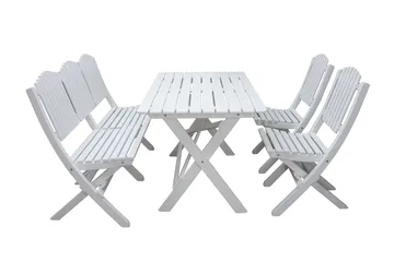 Delpino Matgrupp Utomhus 125 cm - Vit - Utemöbler & utemiljö - Utegrupp - Matgrupp utomhus