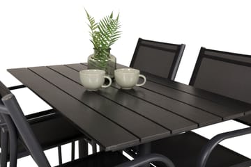 Matgrupp Utomhus Denver 120 cm + 4 Santorini Karmstolar Utomhus Svart - Venture Home - Utemöbler & utemiljö - Utegrupp - Cafegrupp & cafeset