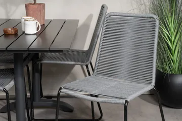 Denver Matgrupp 120 cm + 4 Lindos Matstolar Svart - Svart - Utemöbler & utemiljö - Utegrupp - Matgrupp utomhus