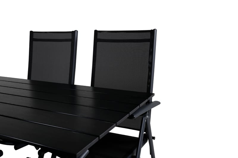 Denver Matgrupp Utomhus 120cm + 4 Break Positionsstolar Svart - Venture Home - Utemöbler & utemiljö - Utegrupp - Matgrupp utomhus