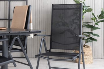 Denver Matgrupp Utomhus 120cm + 4 Break Positionsstolar Svart - Venture Home - Utemöbler & utemiljö - Utegrupp - Matgrupp utomhus