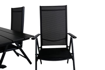 Denver Matgrupp Utomhus 120cm + 4 Break Positionsstolar Svart - Venture Home - Utemöbler & utemiljö - Utegrupp - Matgrupp utomhus