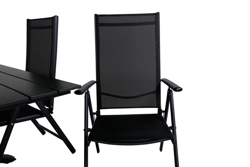 Denver Matgrupp Utomhus 120cm + 4 Break Positionsstolar Svart - Venture Home - Utemöbler & utemiljö - Utegrupp - Matgrupp utomhus