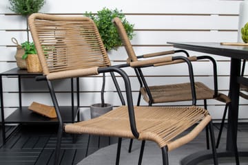 Denver Matgrupp Utomhus 120cm + 4 Lindos Karmstolar Utomhus Svart - Venture Home - Utemöbler & utemiljö - Utegrupp - Matgrupp utomhus