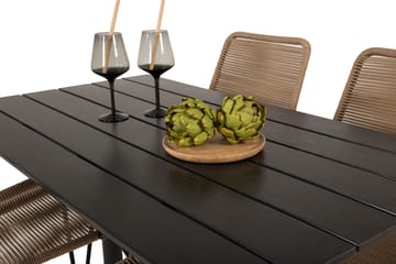 Denver Matgrupp Utomhus 120cm + 4 Lindos Karmstolar Utomhus Svart - Venture Home - Utemöbler & utemiljö - Utegrupp - Matgrupp utomhus