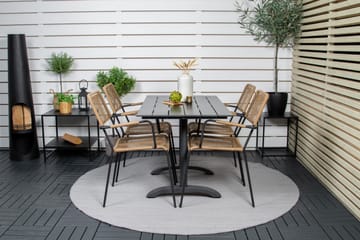 Denver Matgrupp Utomhus 120cm + 4 Lindos Karmstolar Utomhus Svart - Venture Home - Utemöbler & utemiljö - Utegrupp - Matgrupp utomhus