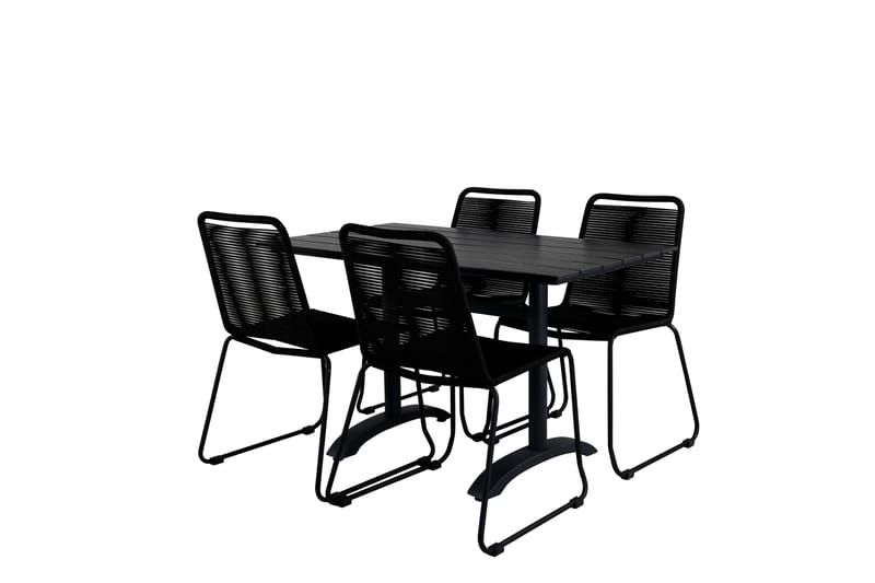 Denver Matgrupp Utomhus 120cm + 4 Lindos Stapelbara Matstolar - Vit - Utemöbler & utemiljö - Utegrupp - Matgrupp utomhus