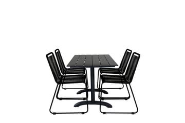 Denver Matgrupp Utomhus 120cm + 4 Lindos Stapelbara Matstolar - Vit - Utemöbler & utemiljö - Utegrupp - Matgrupp utomhus
