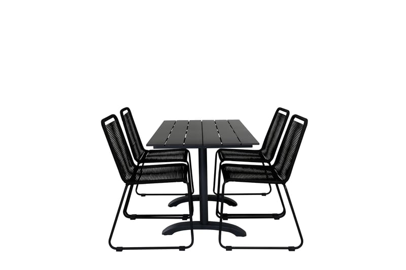 Denver Matgrupp Utomhus 120cm + 4 Lindos Stapelbara Matstolar - Vit - Utemöbler & utemiljö - Utegrupp - Matgrupp utomhus