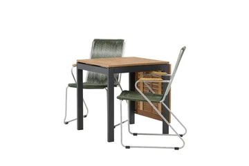 Diego Matgrupp 70 cm + 2 st Bois Karmstolar Grön/Brun - Grön/Brun - Utemöbler & utemiljö - Utegrupp - Matgrupp utomhus