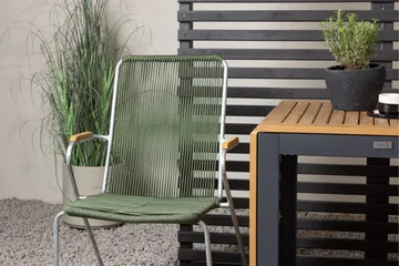 Diego Matgrupp 70 cm + 2 st Bois Karmstolar Grön/Brun - Grön/Brun - Utemöbler & utemiljö - Utegrupp - Matgrupp utomhus