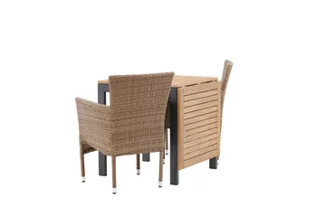 Diego Matgrupp 70 cm + 2 st Malina Karmstolar Brun - Brun - Utemöbler & utemiljö - Utegrupp - Matgrupp utomhus