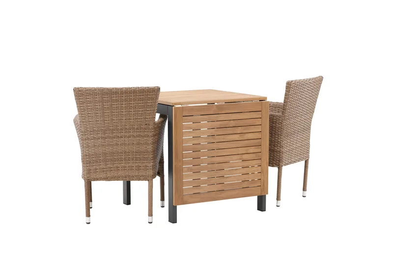 Diego Matgrupp 70 cm + 2 st Malina Karmstolar Brun - Brun - Utemöbler & utemiljö - Utegrupp - Matgrupp utomhus