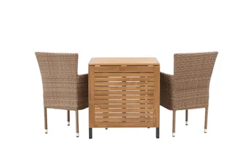 Diego Matgrupp 70 cm + 2 st Malina Karmstolar Brun - Brun - Utemöbler & utemiljö - Utegrupp - Matgrupp utomhus