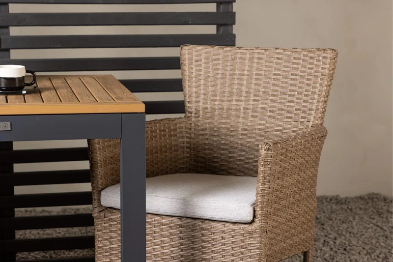 Diego Matgrupp 70 cm + 2 st Malina Karmstolar Brun - Brun - Utemöbler & utemiljö - Utegrupp - Matgrupp utomhus