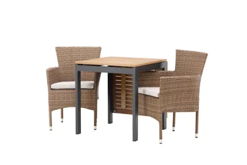 Diego Matgrupp 70 cm + 2 st Malina Karmstolar Brun - Brun - Utemöbler & utemiljö - Utegrupp - Matgrupp utomhus