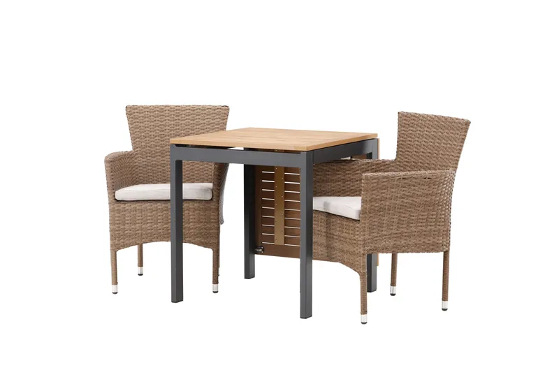 Diego Matgrupp 70 cm + 2 st Malina Karmstolar Brun - Brun - Utemöbler & utemiljö - Utegrupp - Matgrupp utomhus