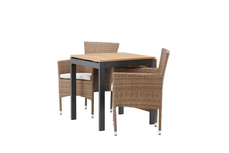 Diego Matgrupp 70 cm + 2 st Malina Karmstolar Brun - Brun - Utemöbler & utemiljö - Utegrupp - Matgrupp utomhus