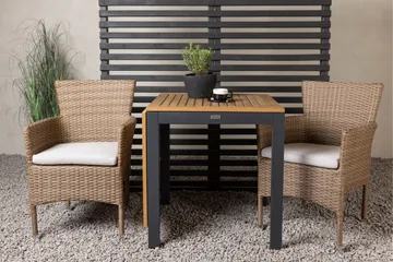 Diego Matgrupp 70 cm + 2 st Malina Karmstolar Brun - Brun - Utemöbler & utemiljö - Utegrupp - Matgrupp utomhus