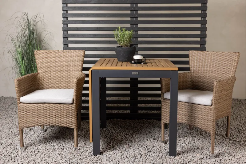 Diego Matgrupp 70 cm + 2 st Malina Karmstolar Brun - Brun - Utemöbler & utemiljö - Utegrupp - Matgrupp utomhus