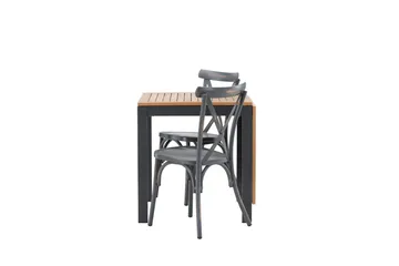 Diego Matgrupp 70 cm + 2 st Tablas Matstolar Mörkgrå/Brun - Brun/Mörkgrå - Utemöbler & utemiljö - Utegrupp - Matgrupp utomhus