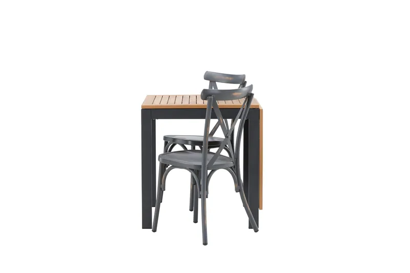 Diego Matgrupp 70 cm + 2 st Tablas Matstolar Mörkgrå/Brun - Brun/Mörkgrå - Utemöbler & utemiljö - Utegrupp - Matgrupp utomhus