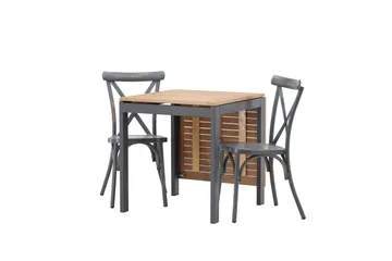 Diego Matgrupp 70 cm + 2 st Tablas Matstolar Mörkgrå/Brun - Brun/Mörkgrå - Utemöbler & utemiljö - Utegrupp - Matgrupp utomhus