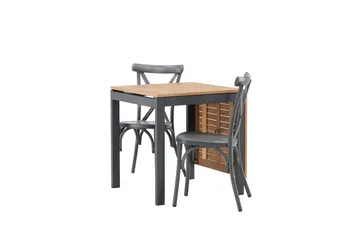 Diego Matgrupp 70 cm + 2 st Tablas Matstolar Mörkgrå/Brun - Brun/Mörkgrå - Utemöbler & utemiljö - Utegrupp - Matgrupp utomhus
