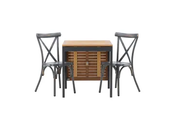 Diego Matgrupp 70 cm + 2 st Tablas Matstolar Mörkgrå/Brun - Brun/Mörkgrå - Utemöbler & utemiljö - Utegrupp - Matgrupp utomhus