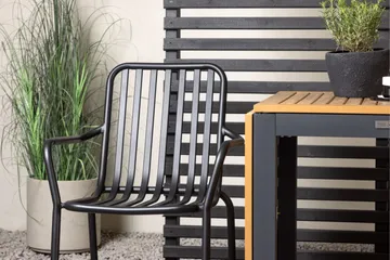 Diego Matgrupp 70 cm + 2 st Peking Karmstolar Svart/Brun - Svart/Brun - Utemöbler & utemiljö - Utegrupp - Matgrupp utomhus