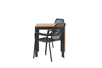 Diego Matgrupp 70 cm + 2 st Peking Karmstolar Svart/Brun - Svart/Brun - Utemöbler & utemiljö - Utegrupp - Matgrupp utomhus