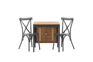 Diego Matgrupp Utomhus 70 cm + 2 st Tablas Matstolar - Brun/Mörkgrå - Utemöbler & utemiljö - Utegrupp - Matgrupp utomhus