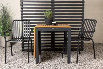 Diego Matgrupp Utomhus 70 cm + 2 st Peking Karmstolar - Svart/Brun - Utemöbler & utemiljö - Utegrupp - Matgrupp utomhus